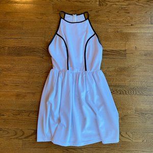 Aqua white and black dress, medium